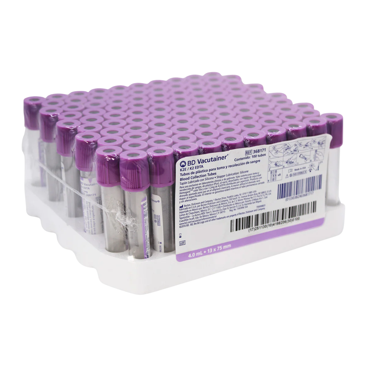 Tubo de Plástico BD Vacutainer® Tapón Lila