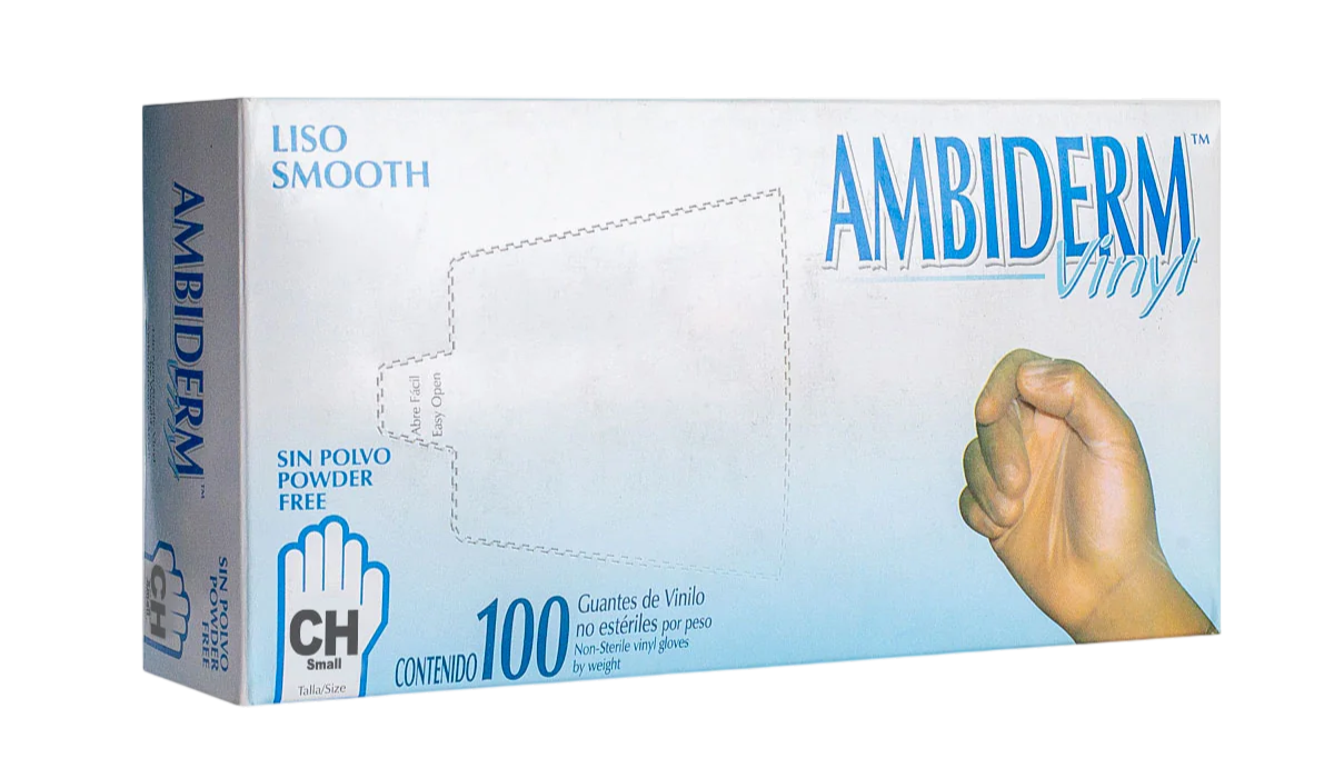 Guantes de Vinilo Ambiderm Vinyl Libre de Polvo