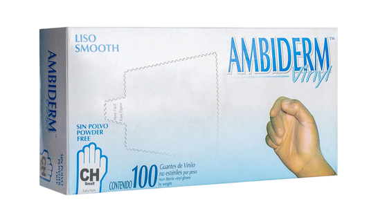Guantes de Vinilo Ambiderm Vinyl Libre de Polvo