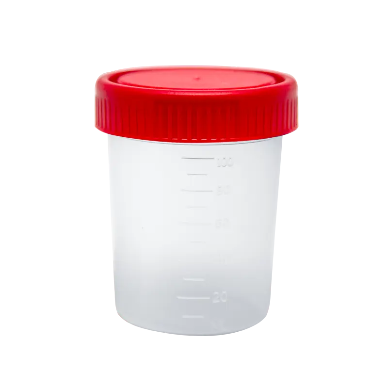Vaso Recolector Estéril 100 ml Tapa Roja